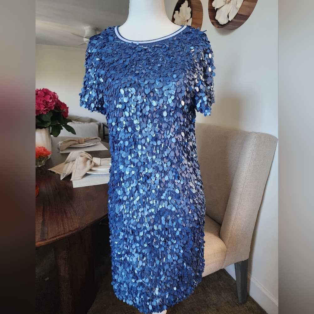 MLV Blue Sporty Sequin Mini Dress Size S